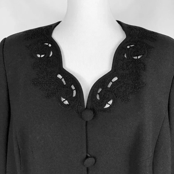 NWOT Trad Gothic Le Suit Blazer Jacket Cutout Embroidered WItchy Office Plus 16W - Picture 2 of 11